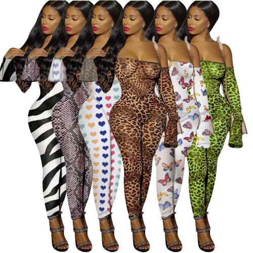 Women Casual Printed Leopard Sexy Bodysuits Bodysuit Outfit Outfits K950112