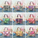 Fashion Women Summer Graffiti Small Square Rivet Handbags And Sunglasses