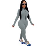 Women Sexy Long Sleeve Front Zipper Bodysuits Bodysuit Outfit Outfits K9689910