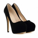Women Office & Career Thin High Heels Wedding Party Round Toe Shoes 8178-12