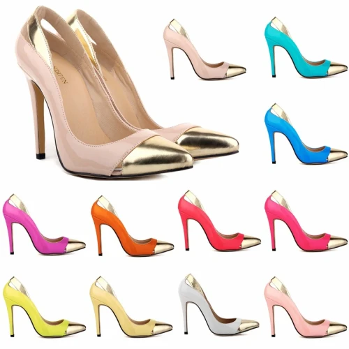 Fashion Patent Leather Golden Classic Sexy Wedding High Heels 3023-12