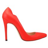 Women Fashion PU Slip On Square Toe 11CM Thin Heels 302-3142