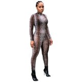 Women Long Sleeve Leopard Bodysuits Bodysuit Outfit Outfits K953344
