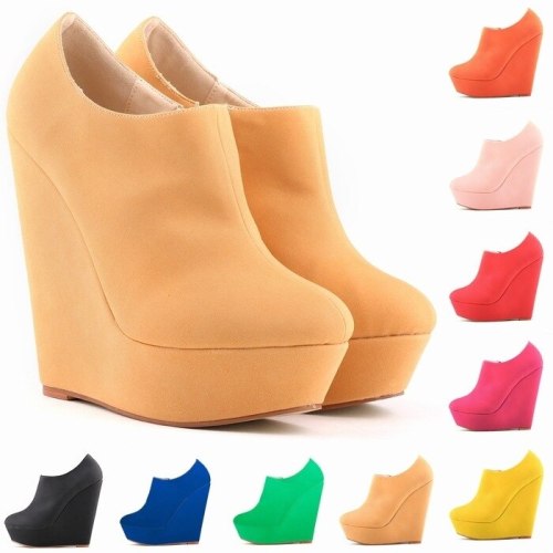 Fashion Women Wedges Sexy Party Round Toe 14cm High Heels 3912-56