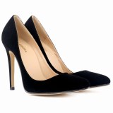 Women Classic Office & Career Sexy Wedding Pointed Toe Flock 11CM Thin High Heels 3023-12