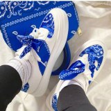 Women Fashion Embroidered Breathable Flower Lace-Up Sneakers sd666576