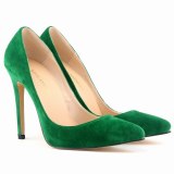 Women Classic Office & Career Sexy Wedding Pointed Toe Flock 11CM Thin High Heels 3023-12