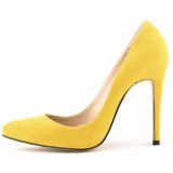 Women Classic Office & Career Sexy Wedding Pointed Toe Flock 11CM Thin High Heels 3023-12