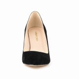 Women's Fashion Pointed Toe Solid Flock High Heels 9523-12
