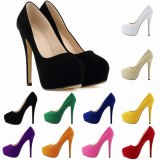 Women Office & Career Thin High Heels Wedding Party Round Toe Shoes 8178-12