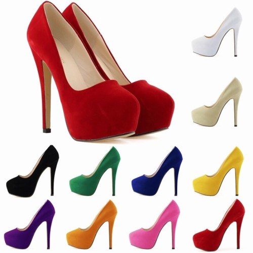 Women Office & Career Thin High Heels Wedding Party Round Toe Shoes 8178-12
