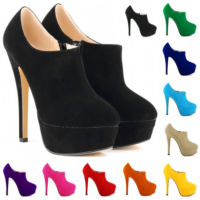 Fashion 14cm Platform Thin High Heels Ankle Boots 8178-34