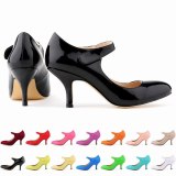 Women Office & Career Round Toe Patent Leather 6CM Thin High Heels 11845-23