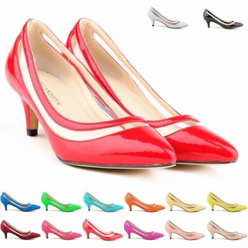 Fashion Women Sexy Patchwork Pointed Toe Heels 6789-23