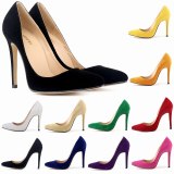 Women Classic Office & Career Sexy Wedding Pointed Toe Flock 11CM Thin High Heels 3023-12