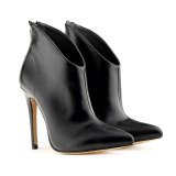 Women Pointed Toe 11cm High Heels Retro Oil Skin Roman Boots 76910-12