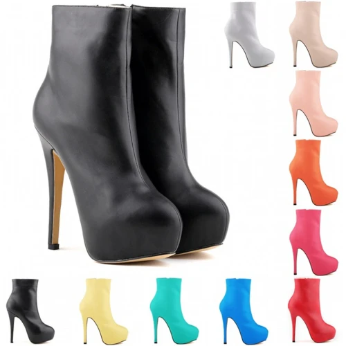 Autumn Women Black Stretch Fabric Thigh High Heels Sexy Round Toe Boots 81910-78