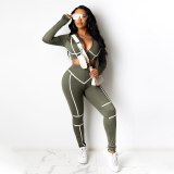 Women Long Sleeve Sexy Two Pcs One Set Tops With Bottom Pants Outfit Outfits K9695106