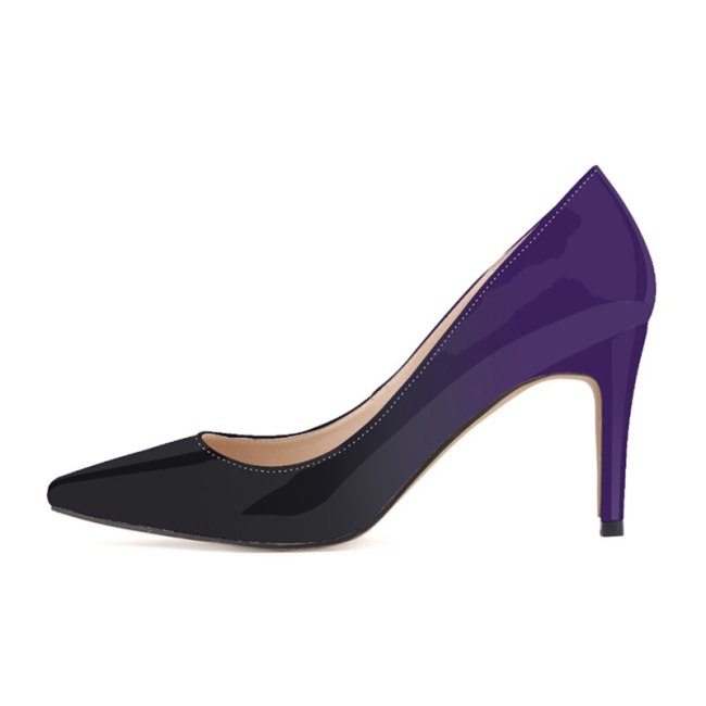 Women Pointed Toe Beautiful Elegant Gradient Color 8Cm Thin High Heels 9523-12