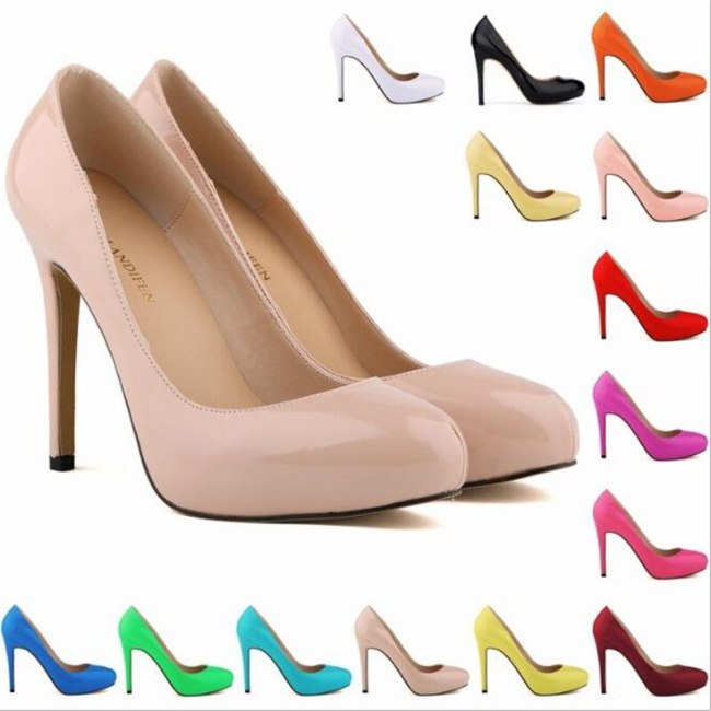 Women Classic Wedding Party Pointed Toe Patent Leather 11CM Thin High Heels 8067-23