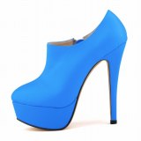 Women's Sexy Bride Party Round Toe PU 14CM Thin High Heels 8178-34