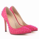 Women PU Rivet Patent Leather Pointed Toe 11CM High Heels 3023-12
