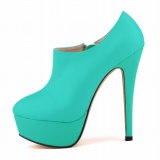 Women's Sexy Bride Party Round Toe PU 14CM Thin High Heels 8178-34