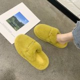 Net Celebrity Lazy Shoes Flat-Bottomed Fluffy Toe Half Slippers K3142
