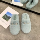 Net Celebrity Lazy Shoes Flat-Bottomed Fluffy Toe Half Slippers K3142