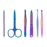 Private Label 8pcs Nail Clipper Set Gradient Stainless Steel
