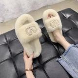 Women Winter Home Faux Fur Slippers Slides K1223