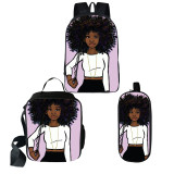 Black Girl Package Student Schoolbag Comfortable Backpacks