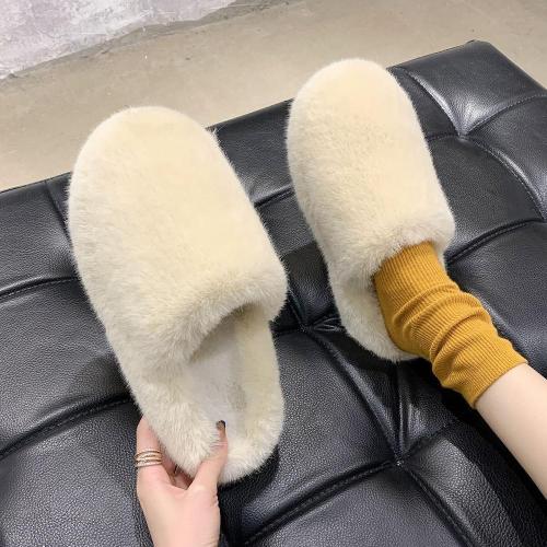 Winter Women Fashion Faux Fur Plush Slippers K3546