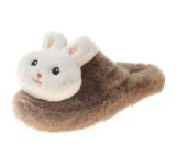 Winter Cute Rabbit Fur Home Slippers
