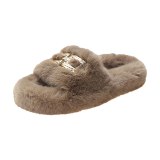 Women's Fashion Chain Buckle Flat Bottom Indoor Slippers C0819