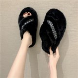 Fashion Winter Women Faux Fur Indoor Slippers C0718