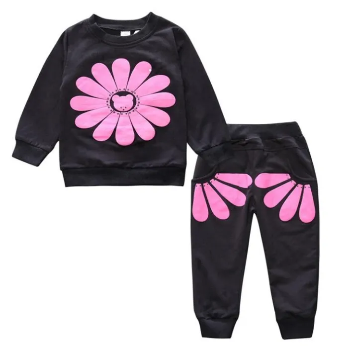 Fashion Children Two Pcs One Set Tops With Bottom Pants Outfit Outfits SKW-18091