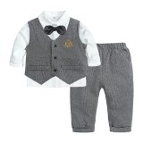 Newborn Boy Cotton Vest+ Long Sleeve Shirt + Pants Infant Clothes Casual Gift 3PCS YZTZ51122