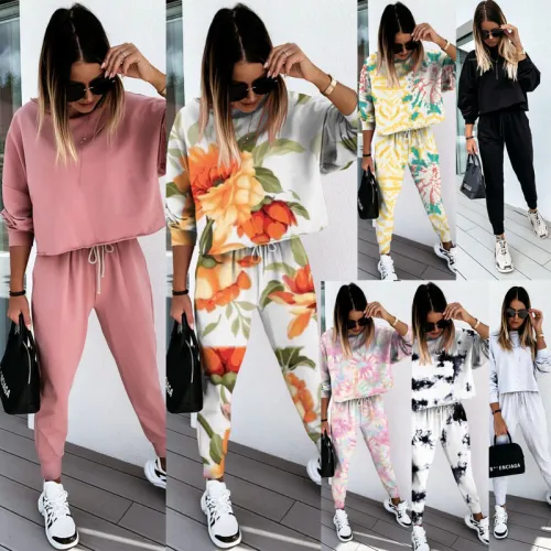 Fashion Women Two Pcs One Set Tops With Bottom Pants Outfit Outfits 270516
