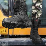Black Comfort Zipper High Top Men's Hiking Tactical Boots 86778