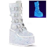 Women Fancy Glitter Buckle Strap Platform Boots K89910