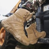 Black Comfort Zipper High Top Men's Hiking Tactical Boots 86778