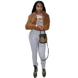 Women's Hollow Out High Waist Long PU Leather Pants XM612031