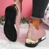 Women Solid Color Sport Slip-On Sneakers