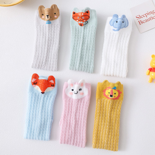 Summer Children's Thin Baby Breathable Mesh Tube Cartoon Ears Over the Knee Socks W00516