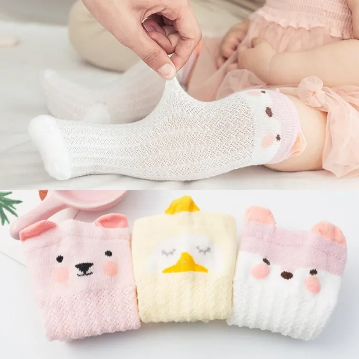 Summer Baby Newborn Girls Cotton Knee Thin Mesh Soft Long Socks YKX002132