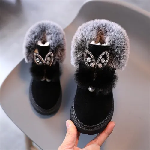 Winter Children Flat Girls Princess Cotton Snow Boots Y-D910