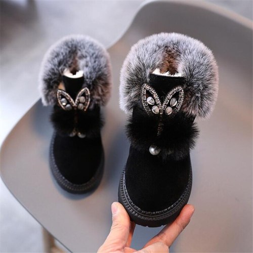 Winter Children Flat Girls Princess Cotton Snow Boots Y-D910
