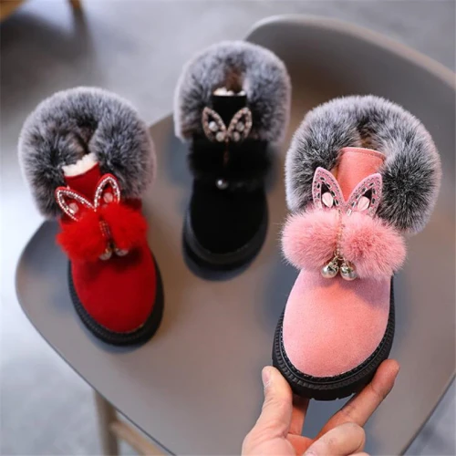 Winter Children Flat Girls Princess Cotton Snow Boots Y-D910