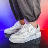 Fashion Men White Tennis Canvas Slip On Sneakers 0123-56